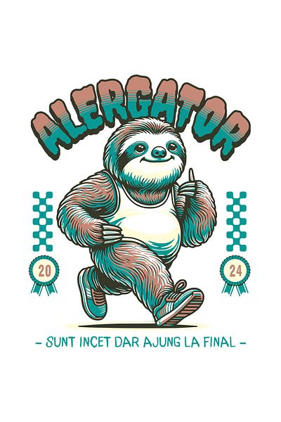 StoryGift Romania Sticker Adeziv 90CM Alergator - Sunt Incet Dar Ajung la Final cu Margini Albe, PVC Vinyl 90 cm