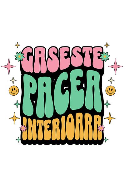 StoryGift Romania Sticker Autocolant 70CM Gaseste Pacea Interioara cu Margini Albe, PVC Vinyl 70 cm
