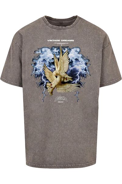 MJ Gonzales Herren Vintage Dreams Acid Washed Heavy Oversize Tee