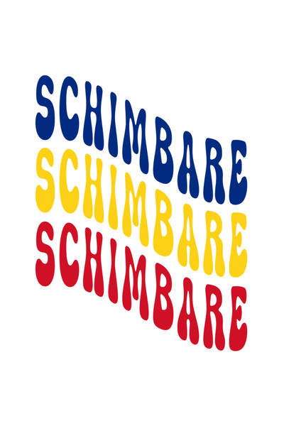 StoryGift Romania Sticker 10 Cm Cuvantul Schimbare, In Culorile Steagului Rom...