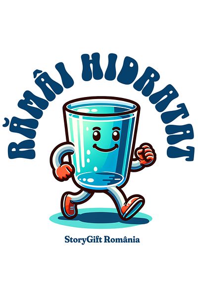 StoryGift Romania Sticker Eticheta 50CM Adeziv Ramai Hidratat pahar cu apa mergator zambet lichide cu Margini Al