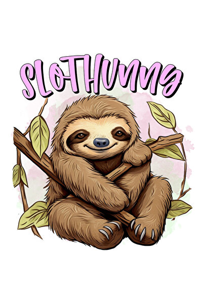 StoryGift Romania Sticker Eticheta 50CM cu animalul sloth/lenes cu mesajul "S...