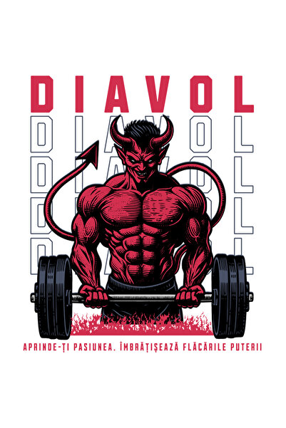 StoryGift Romania Sticker Eticheta 50CM Adeziv Diavol ridicand greutati . Apr...