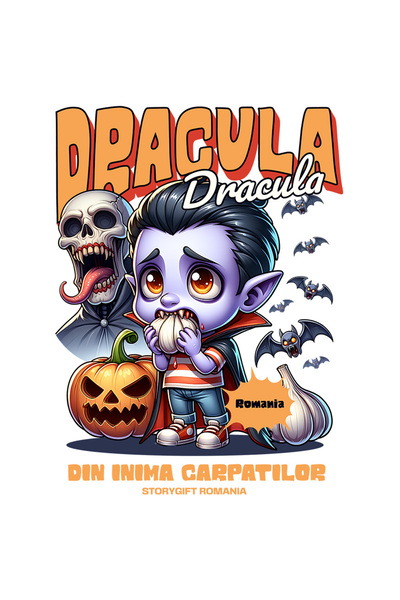 StoryGift Romania Sticker Adeziv 90CM Contele Dracula - Din Inima Carpatilor, Romania cu Margini Albe, PVC Vinyl