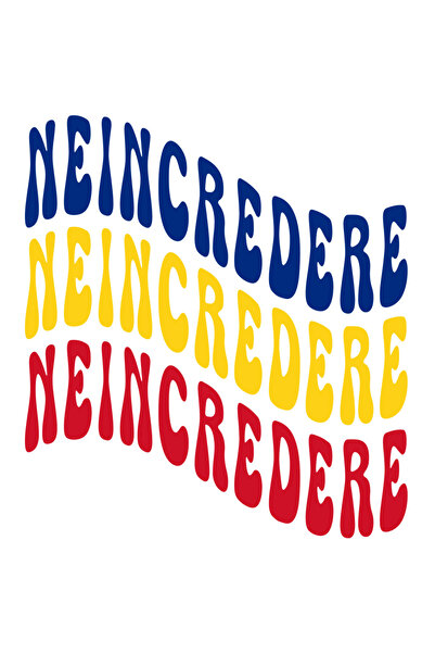 StoryGift Romania Sticker Autocolant 70CM Cuvantul Neincredere, in Culorile Steagului Romaniei, Rosu, Galben, Al