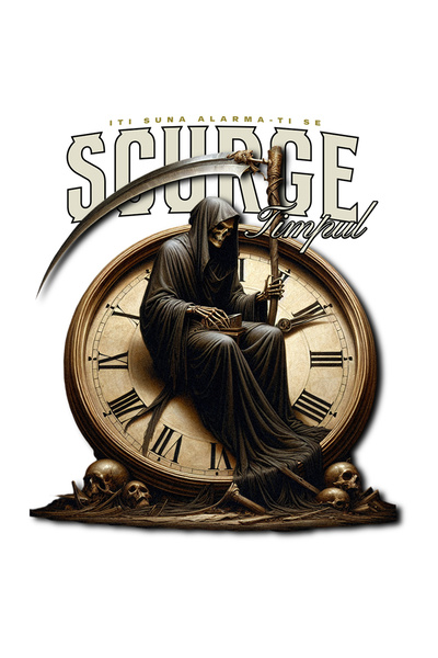 StoryGift Romania Sticker Eticheta 40CM Adeziv moartea pe ceas asteptand sa ti se scurga timpul cu Margini Albe,