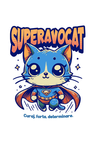 StoryGift Romania Sticker Adeziv 90CM Super Avocat, SuperErou, Pisica Zburand...