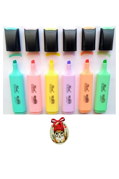 Masis Pastel Colors Highlighter 6 Colors & Gift
