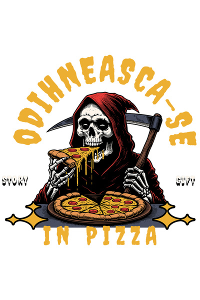 StoryGift Romania Sticker Adeziv 90CM Adeziv moartea cu coasa mancand text od...