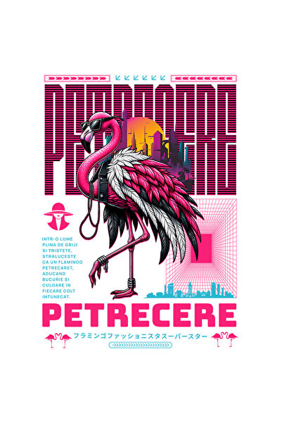 StoryGift Romania Sticker Autocolant 70CM Famingo la Petrecere, Moda si Distr...