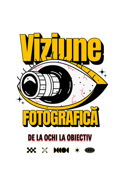 StoryGift Romania Sticker Eticheta 40CM Adeziv ochii cu obiectiv, viziune fotograf arta cu Margini Albe, PVC Vin