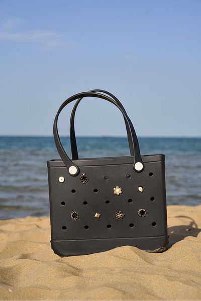 Tina İstanbul Jelly Charm Beach Bag Black