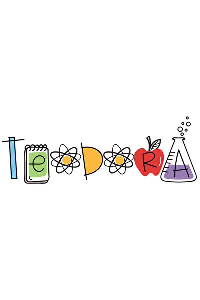 StoryGift Romania Sticker Eticheta 40CM Cu Numele Teodora, Scoala, Chimie, Materii, Algebra, Geometrie cu Margin