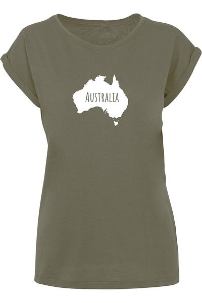 Merchcode Damen Ladies Australia X Extended Shoulder Tee
