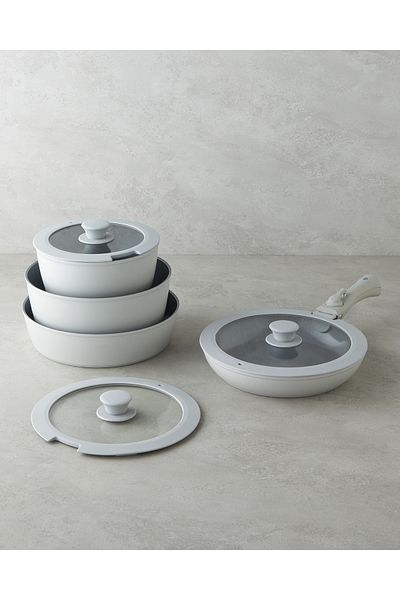 English Home Clickease Cerawell Ceramic 8 Piece Cookware Set 20-24-26-26 cm Gray