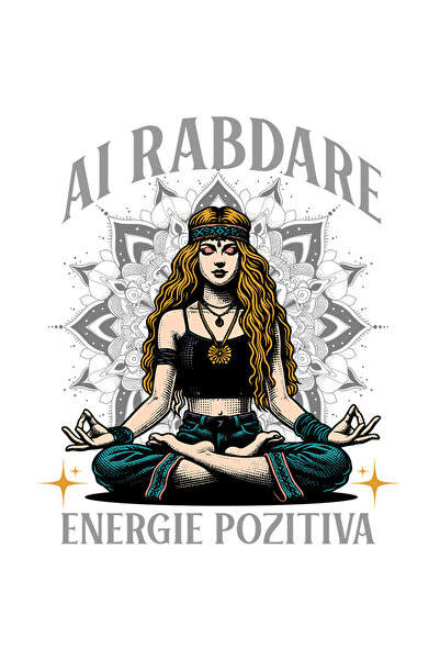 StoryGift Romania Sticker Autocolant 70CM Yoga - Ai rabdare cu Margini Albe, ...