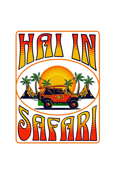 StoryGift Romania Sticker Autocolant 70CM Adeziv Masina Off-Road Rosie in Natura text hai in safari cu Margini A