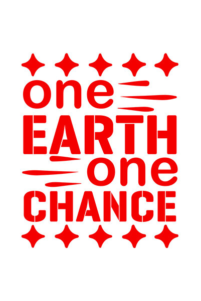 StoryGift Romania Sticker Autocolant 70CM Exterior cu textul "One Earth, one chance" - un Pamant o sansa , Vinyl