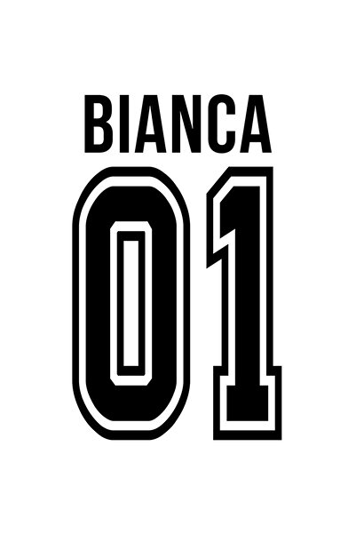 StoryGift Romania Sticker Adeziv 90CM Cu Textul Bianca, si Numarul 01, Cel Mai Bun, Apreciere, Personalizat cu