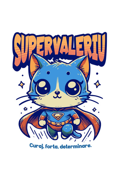 StoryGift Romania Sticker Adeziv 90CM Super Valeriu, SuperErou, Pisica Zburan...