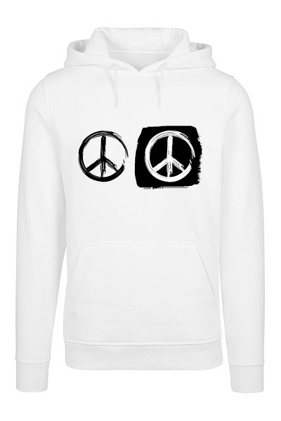 Merchcode Herren Peace - Double Peace White Heavy Hoody