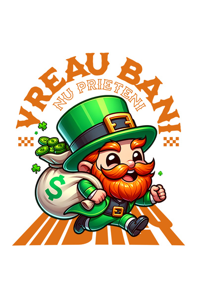 StoryGift Romania Sticker Autocolant 70CM Adeziv Spiridus cu sac de bani text...