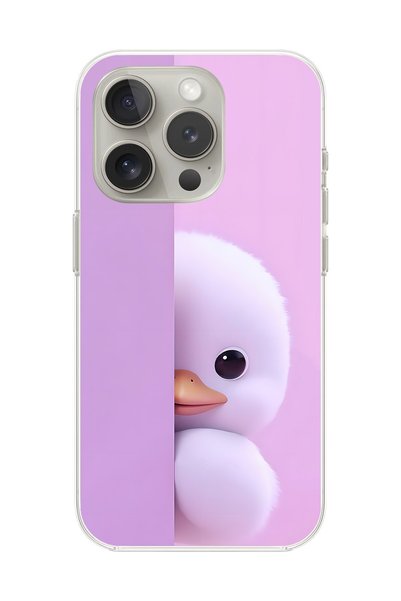 Dali Design Transparent Case 3 for iPhone 14 Pro Compatible Plush Duck Design