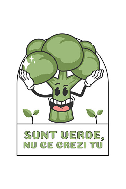 StoryGift Romania Sticker Autocolant 70CM Adeziv Broccoli sunt verde, nu ce c...