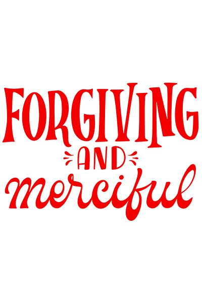 StoryGift Romania Exterior Sticker with the text "Forgiving and merciful" - forgiving and merciful, Red Vinyl, 90 cm