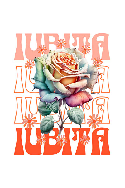 StoryGift Romania Sticker Autocolant 70CM Iubita - Trandafir Floare cu Margin...