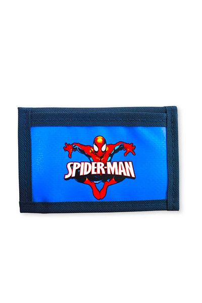Bebek Özel Velcro Boy's Wallet Πορτοφόλι με φερμουάρ Πολύχρωμο μπλε Spiderman εμπριμέ πορτοφόλι