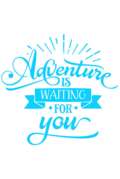 StoryGift Romania Sticker Adeziv 90CM Exterior cu mesajul in limba engleza "Adventure is waiting for you" - aven