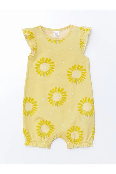 LC Waikiki Green Floral Baby Girl Combed Cotton Jumpsuit 2 Pack