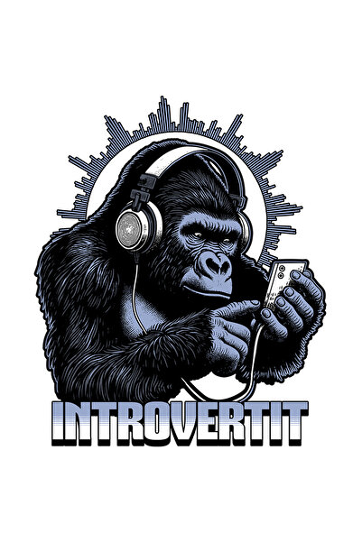 StoryGift Romania Sticker Adeziv 90CM Adeziv Gorilla introvertit folosind telefonul cu Margini Albe, PVC Vinyl 90 cm