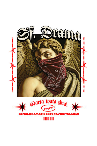 StoryGift Romania Sticker Eticheta 50CM Adeziv Inger Femeie Cu Bandana Text S...