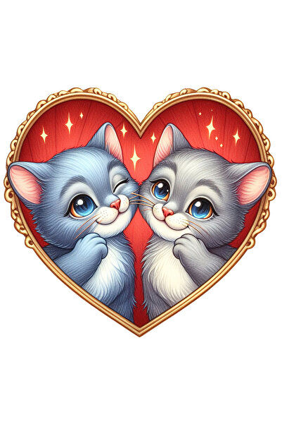 StoryGift Romania Sticker Autocolant 70CM cu 2 pisicute fericite, ilustratie,...