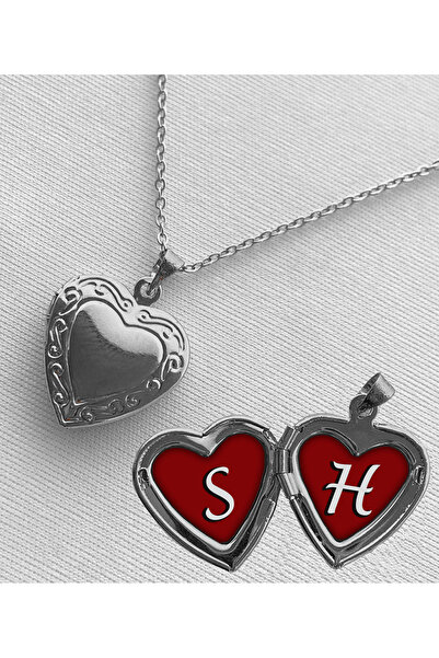 BK Design Çelik S H Harfli Açılır Kapanır Kapaklı Kalp Sevgili Arkadaşlık Kol...