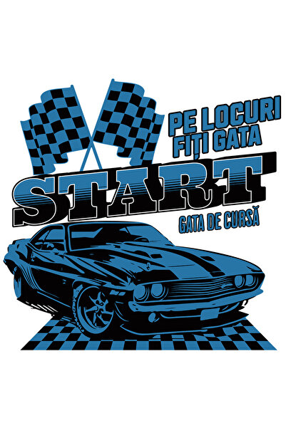 StoryGift Romania Sticker Eticheta 40CM Adeziv Masina de curse vintige start ...