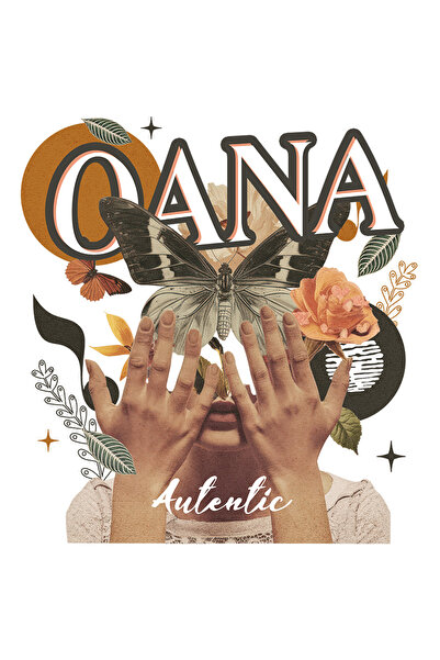 StoryGift Romania Sticker Autocolant 70CM Cu Numele Oana, Colaj Fata, Fluture...