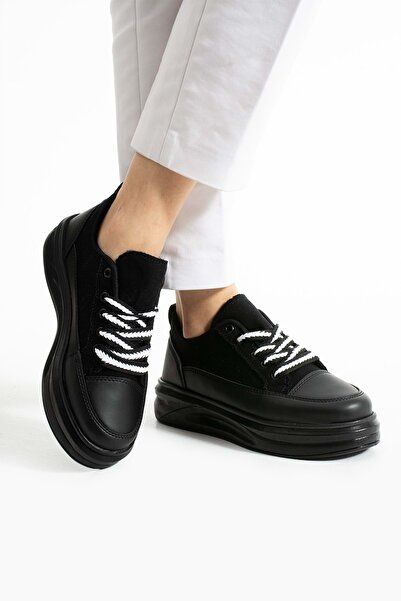 Devida Women's Black Linen Sports Shoes Comfortable Sole Casual Sneaker X200