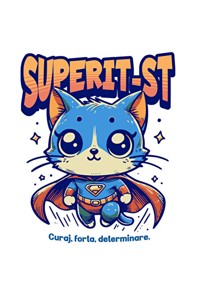 StoryGift Romania Sticker Autocolant 70CM Super IT-st, SuperErou, Pisica Zbur...