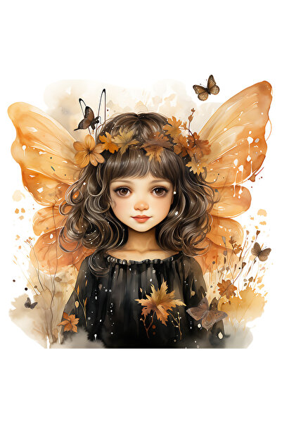 StoryGift Romania Sticker Adeziv 90CM cu fetita cu aripi de fluture, ilustrat...