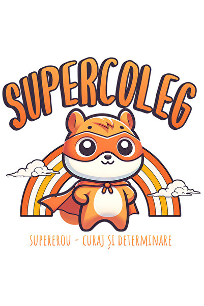 StoryGift Romania Sticker Adeziv 90CM Super Coleg SuperErou, Curaj si Determi...