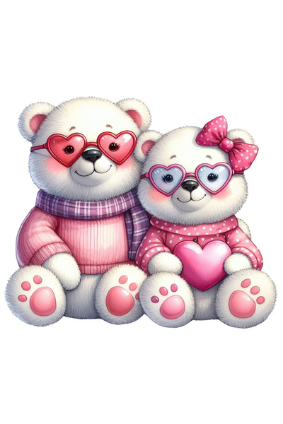 StoryGift Romania Sticker Autocolant 70CM cu 2 ursuleti apropiati, ilustratie...