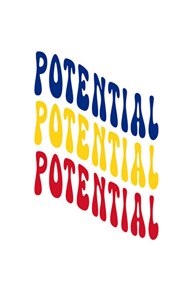 StoryGift Romania Sticker Autocolant 70CM Cuvantul Potential, in Culorile Ste...