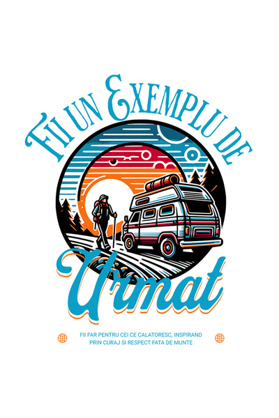 StoryGift Romania Sticker Adeziv 90CM Fii un Exemplu de Urmat - Drumetii, Calatorii cu Rulota cu Margini Albe, P