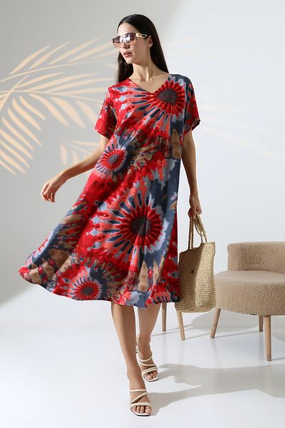 ÖNE BUTİK Women's Summer Short Sleeve Dress Li̇kapa