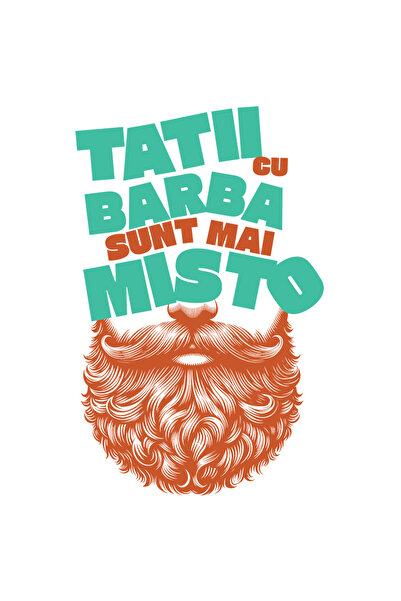 StoryGift Romania Sticker Adeziv 90CM Adeziv Tata cu barba este cel mai misto...