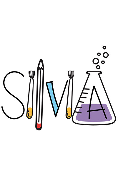 StoryGift Romania Sticker Adeziv 90CM Cu Numele Silvia, Scoala, Chimie, Mater...