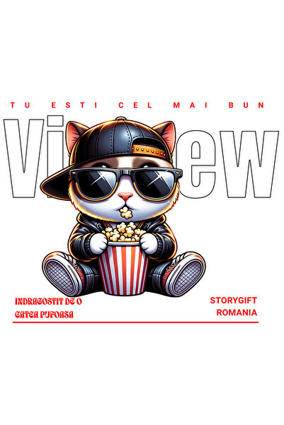 StoryGift Romania Sticker Adeziv 90CM Adeziv pisica , tu esti cel mai bun vie...